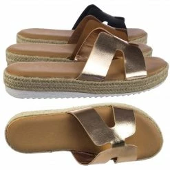 Bamboo Superb01 Espadrille Rope Wrap Flatform Platform Slide Slipper W White Outsole