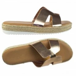 Bamboo Superb01 Espadrille Rope Wrap Flatform Platform Slide Slipper W White Outsole