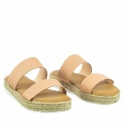 Bamboo Superb03 Espadrille Jute Rope Platform Slide In Slipper Flatform W Shark Tooth