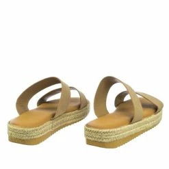Bamboo Superb03 Espadrille Jute Rope Platform Slide In Slipper Flatform W Shark Tooth