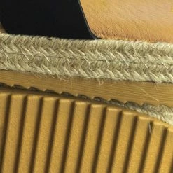 Bamboo Superb03 Espadrille Jute Rope Platform Slide In Slipper Flatform W Shark Tooth