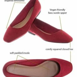 Bamboo New Sweep01 Square Toe Ballet Flats - Womens Solid & Cheetah Ballerina Padded Shoes