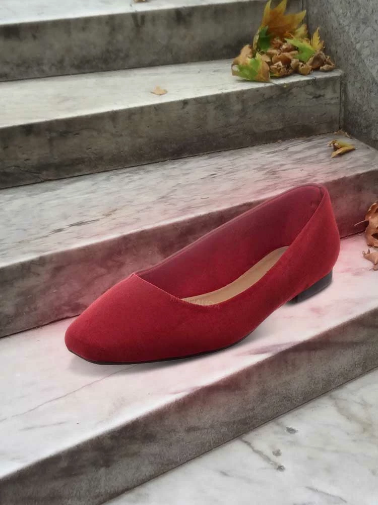 Bamboo New Sweep01 Square Toe Ballet Flats - Womens Solid & Cheetah Ballerina Padded Shoes