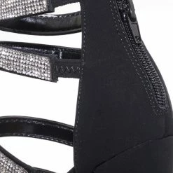 Bamboo New Sweetlove04 Rhinestone Crystal Cage Heel Sandal - Womens Gladiator Chunky Heel