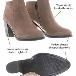 Bamboo Sword24 Classic Chunky Stack Heel Bootie - Minimal Dress Ankle Boots New