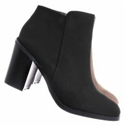 Bamboo Sword24 Classic Chunky Stack Heel Bootie - Minimal Dress Ankle Boots New