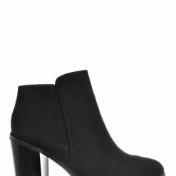 Bamboo Sword24 Classic Chunky Stack Heel Bootie - Minimal Dress Ankle Boots New