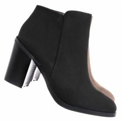 Bamboo Sword24 Classic Chunky Stack Heel Bootie - Minimal Dress Ankle Boots New