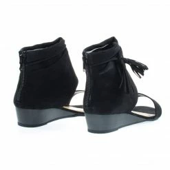 Talented06s By Bamboo, Low Wedge Sandal W Ankle Bootie Cuff & Tassel & Zipper