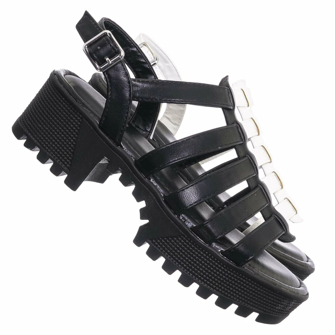 Bamboo Tough10 Cage Flatform Heel Clog Sandal - Womens Gladiator Strap Open Toe Shoe New
