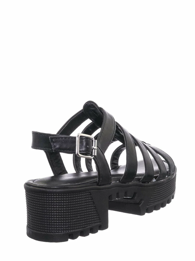 Bamboo Tough10 Cage Flatform Heel Clog Sandal - Womens Gladiator Strap Open Toe Shoe New