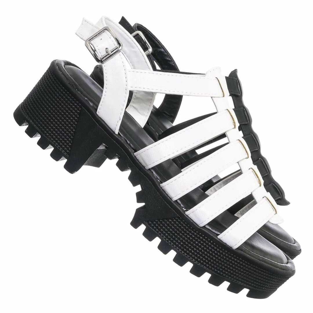 Bamboo Tough10 Cage Flatform Heel Clog Sandal - Womens Gladiator Strap Open Toe Shoe New