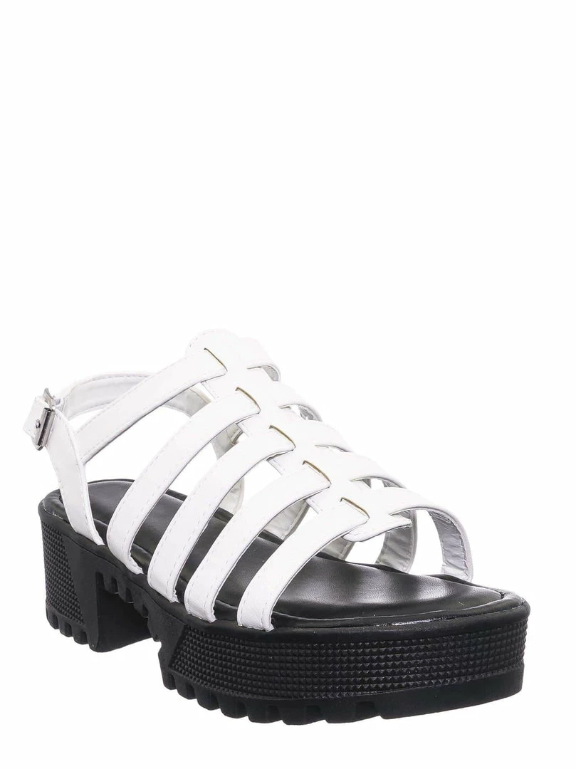 Bamboo Tough10 Cage Flatform Heel Clog Sandal - Womens Gladiator Strap Open Toe Shoe New