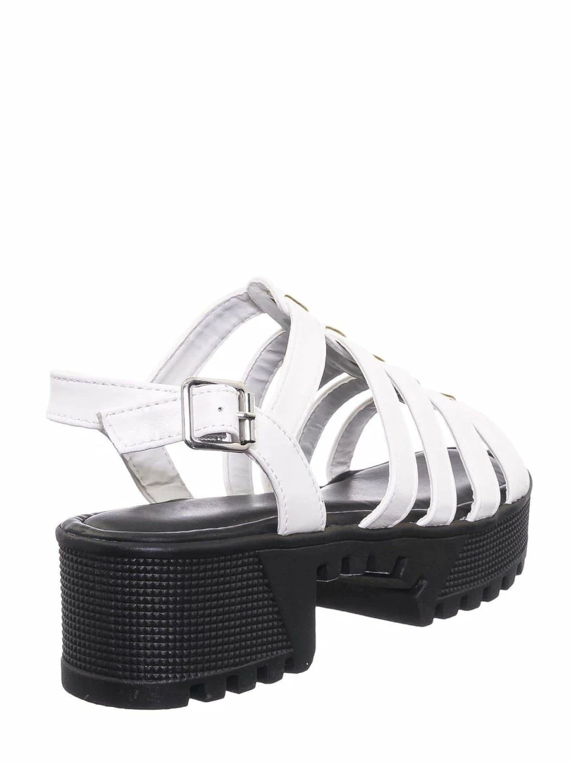 Bamboo Tough10 Cage Flatform Heel Clog Sandal - Womens Gladiator Strap Open Toe Shoe New