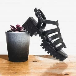 Bamboo Tough10 Cage Flatform Heel Clog Sandal - Womens Gladiator Strap Open Toe Shoe New