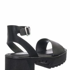 Bamboo New Tough11 Clog Flatform Heel Sandals - Womens Fashion Double Strap Open Toe Shoe