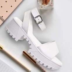 Bamboo New Tough11 Clog Flatform Heel Sandals - Womens Fashion Double Strap Open Toe Shoe