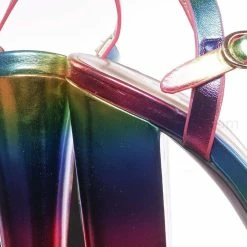 Bamboo Tournament95 Chunky Block Heel Platform Sandal - In Rainbow & Clear Lucite