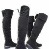 Bamboo New Ultimate18 Foldable Slouch Knee High Dress Boots W Metal Strip & Faux Fur Lining