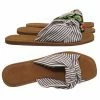 Bamboo New Upbeat10 Slide In Slippers W Knotted Sandal - Women's Floral Stripe Linen Shoes