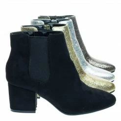 Bamboo Upscale04 Chunky Block Heel Chelsea Ankle Bootie W Side Elastic, F-Suede Lining New