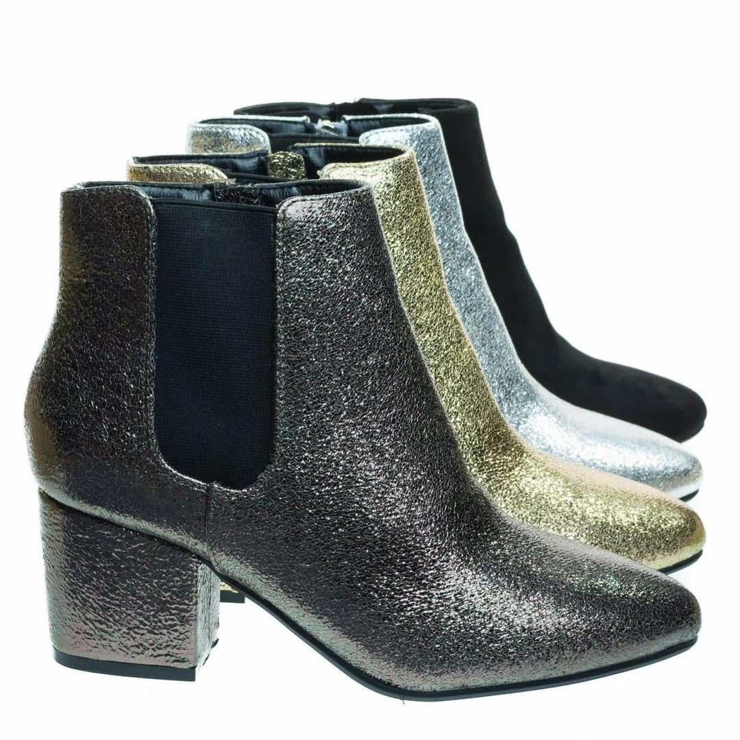 Bamboo Upscale04 Chunky Block Heel Chelsea Ankle Bootie W Side Elastic, F-Suede Lining New