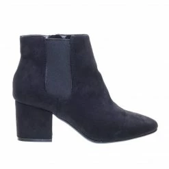 Bamboo Upscale04 Chunky Block Heel Chelsea Ankle Bootie W Side Elastic, F-Suede Lining New