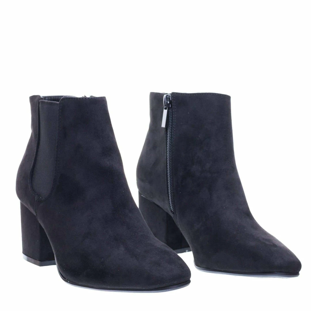 Bamboo Upscale04 Chunky Block Heel Chelsea Ankle Bootie W Side Elastic, F-Suede Lining New