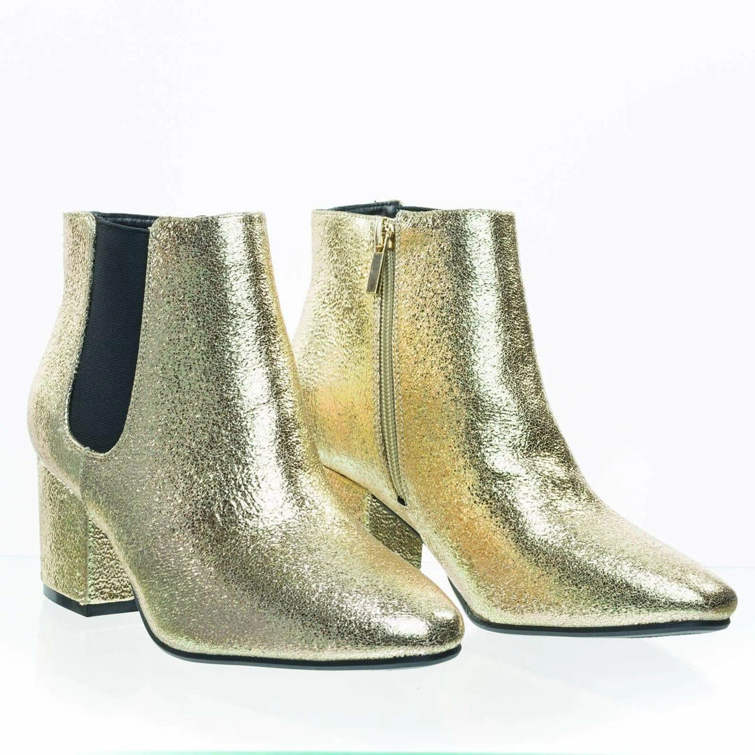 Bamboo Upscale04 Chunky Block Heel Chelsea Ankle Bootie W Side Elastic, F-Suede Lining New