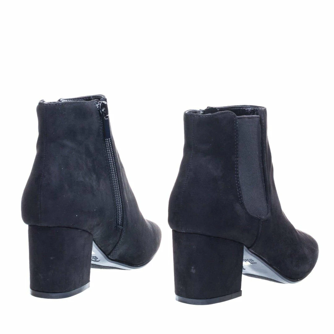 Bamboo Upscale04 Chunky Block Heel Chelsea Ankle Bootie W Side Elastic, F-Suede Lining New