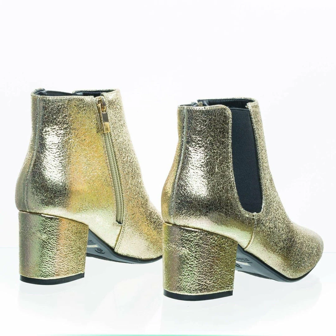 Bamboo Upscale04 Chunky Block Heel Chelsea Ankle Bootie W Side Elastic, F-Suede Lining New