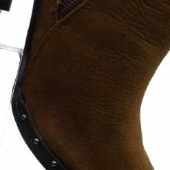 Bamboo New Upside33 Industrial Chic Block Heel Metal Micro Stud Ankle Bootie Dress Boots