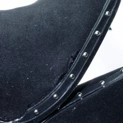 Bamboo New Upside33 Industrial Chic Block Heel Metal Micro Stud Ankle Bootie Dress Boots