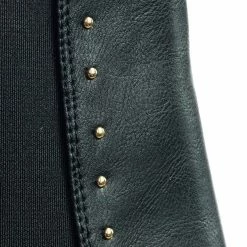 Bamboo Upside44 Micro Metal Stud Detail Block Heel Ankle Chelsea Bootie W Elastic Gore New