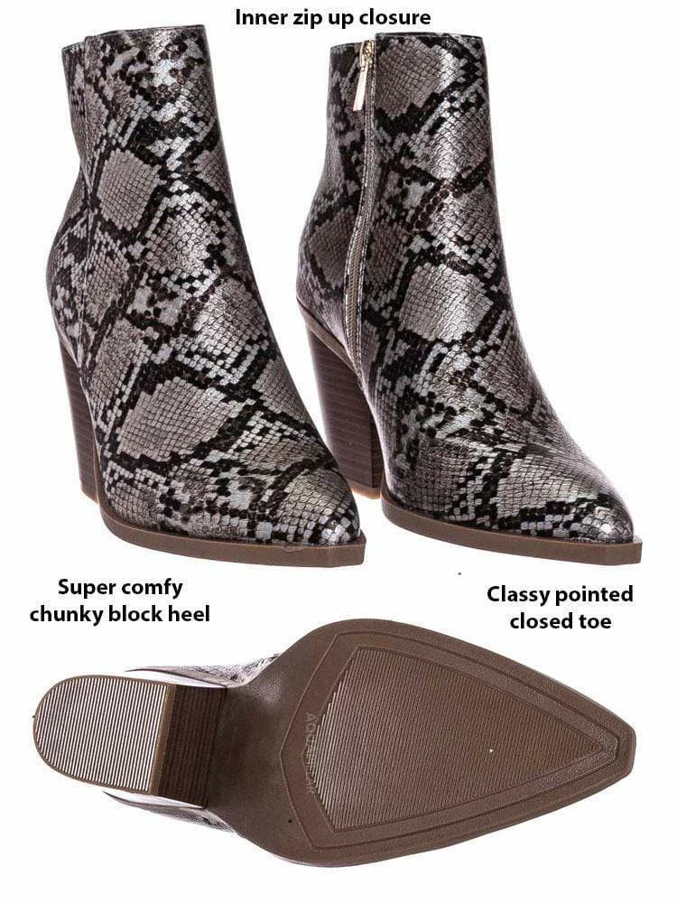 Bamboo Upstream03 Classic Block Heel Bootie New