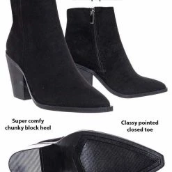 Bamboo Upstream03 Classic Block Heel Bootie New