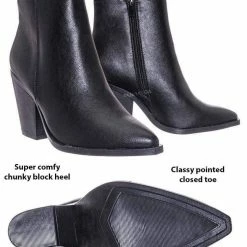 Bamboo Upstream03 Classic Block Heel Bootie New