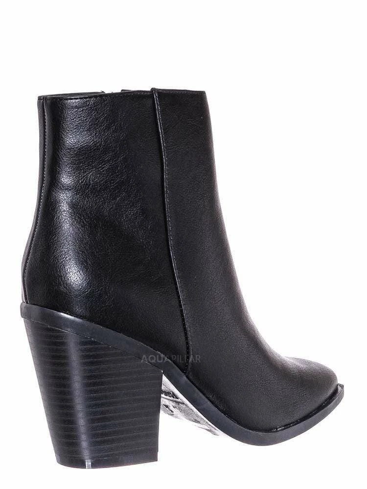 Bamboo Upstream03 Classic Block Heel Bootie New