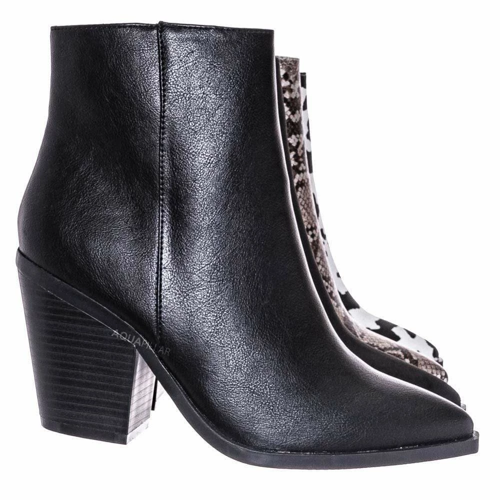 Bamboo Upstream03 Classic Block Heel Bootie New