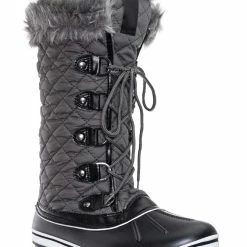 Bamboo Value18 Faux Fur Duck Tall Boots - Quilted & Tweed Snow Rain Shoe New