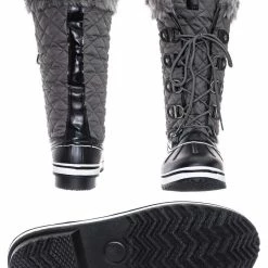 Bamboo Value18 Faux Fur Duck Tall Boots - Quilted & Tweed Snow Rain Shoe New