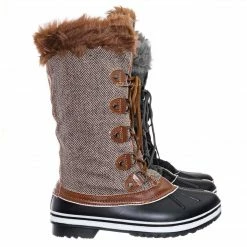 Bamboo Value18 Faux Fur Duck Tall Boots - Quilted & Tweed Snow Rain Shoe New