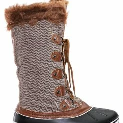 Bamboo Value18 Faux Fur Duck Tall Boots - Quilted & Tweed Snow Rain Shoe New