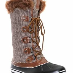 Bamboo Value18 Faux Fur Duck Tall Boots - Quilted & Tweed Snow Rain Shoe New