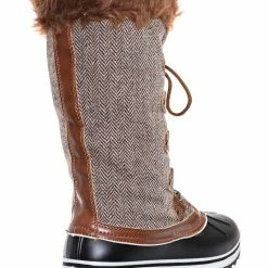 Bamboo Value18 Faux Fur Duck Tall Boots - Quilted & Tweed Snow Rain Shoe New