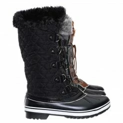 Bamboo Value18 Faux Fur Duck Tall Boots - Quilted & Tweed Snow Rain Shoe New