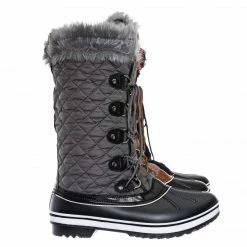 Bamboo Value18 Faux Fur Duck Tall Boots - Quilted & Tweed Snow Rain Shoe New
