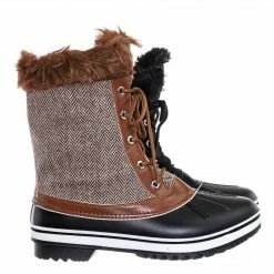Bamboo Value6 Faux Fur Duck Boots - Quilted & Tweed Snow Rain Shoe