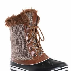 Bamboo Value6 Faux Fur Duck Boots - Quilted & Tweed Snow Rain Shoe