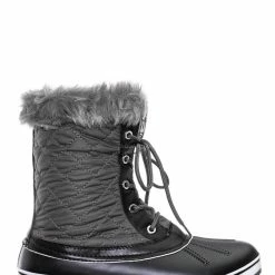 Bamboo Value6 Faux Fur Duck Boots - Quilted & Tweed Snow Rain Shoe